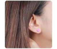 Rainbow Stone Set Silver Studs Earring STS-70E
